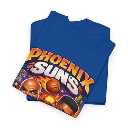 Phoenix Suns Barkley & K.J. Graphic Tee — Retro Basketball Cartoon Shirt