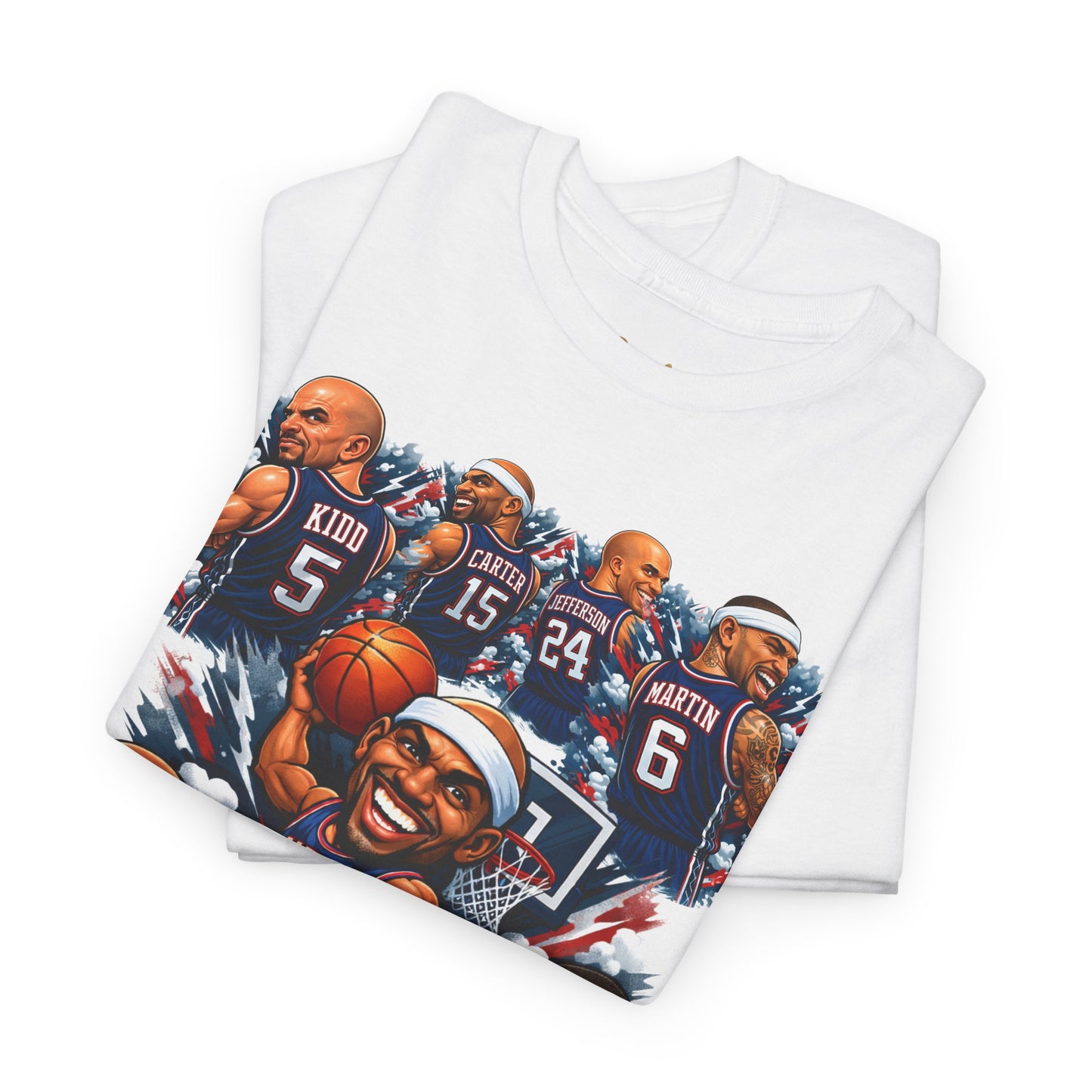 New Jersey Nets Vintage Team Collage T-Shirt — Classic NBA Legends Fan Tee