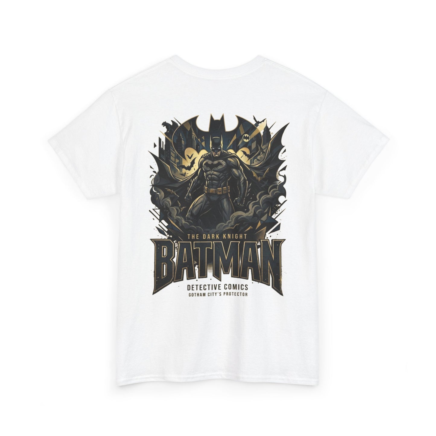 Batman Graphic Tee — Retro Logo & Dark Knight Back Print