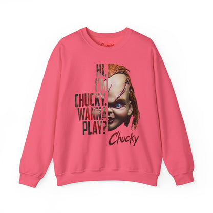 Chucky "Hi, I'm Chucky. Wanna Play?" Crewneck Sweatshirt
