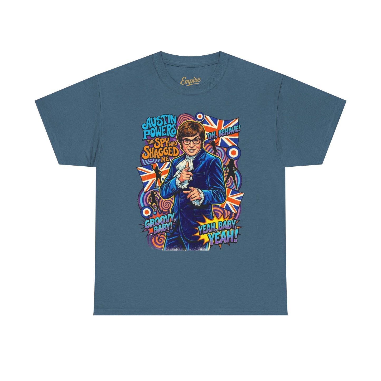 Austin Powers Retro Graphic Tee — "Yeah Baby!" Psychedelic 60s Pop Art T-Shirt