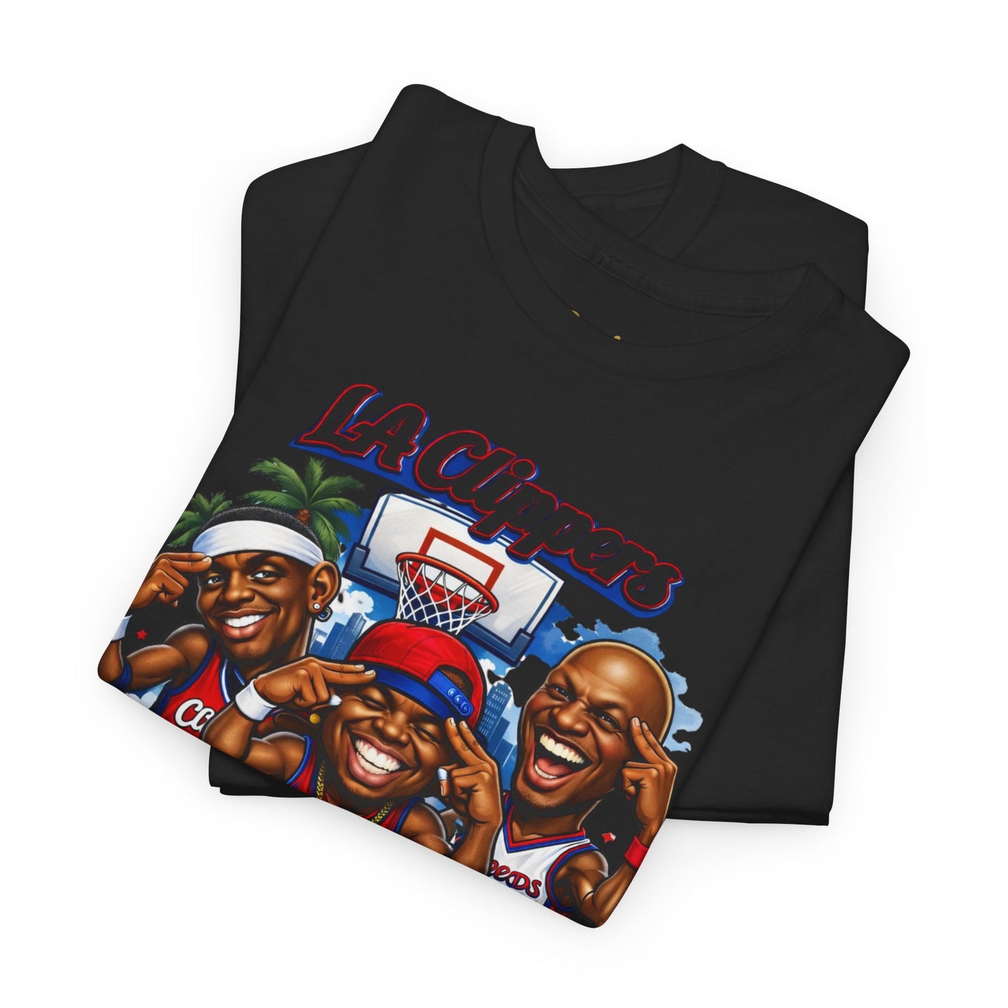 LA Clippers Cartoon Roster Tee — "The Knuckleheads" Team Graphic T-Shirt