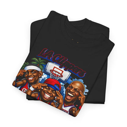 LA Clippers Cartoon Roster Tee — "The Knuckleheads" Team Graphic T-Shirt