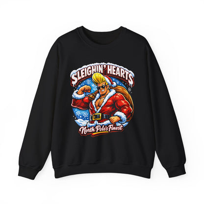 Johnny B 'Sleighin' Hearts' Crewneck Sweatshirt — Where the Ho-Ho-Ho's At