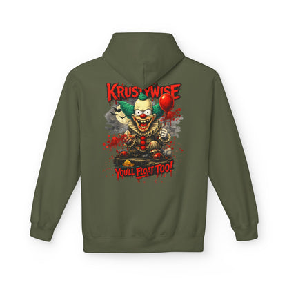 'Krustywise' Creepy Clown Design, "You’ll Float Too" Midweight Softstyle Fleece Hoodie