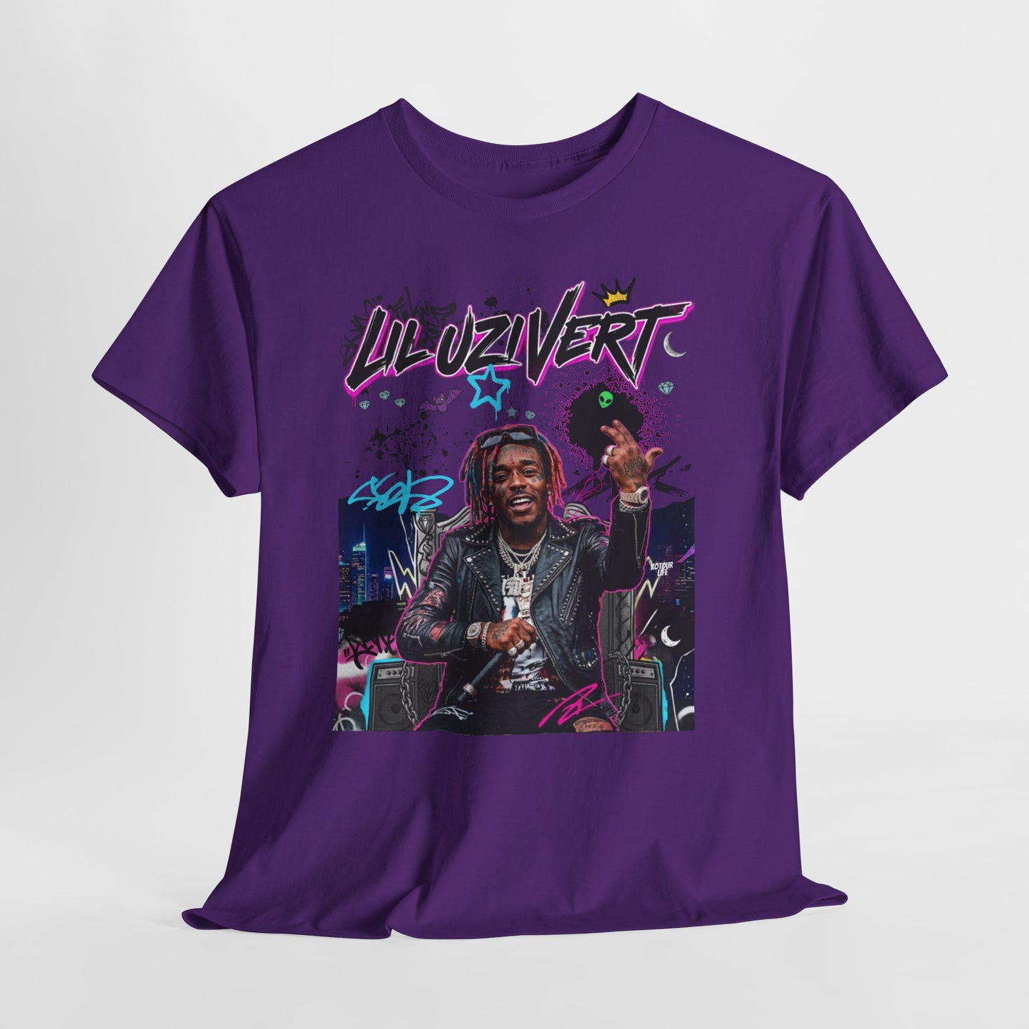 Lil Uzi — Retro Neon Rap Portrait T-Shirt