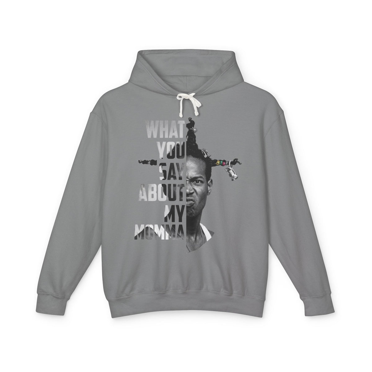 Loc Dog Graphic Hoodie — "What You Say About My Momma" Bold Portrait Pullover