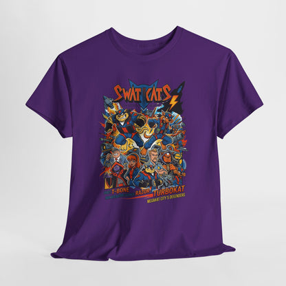 SWAT CATS Retro Graphic Tee — Vintage Cartoon Pilot Anime Shirt