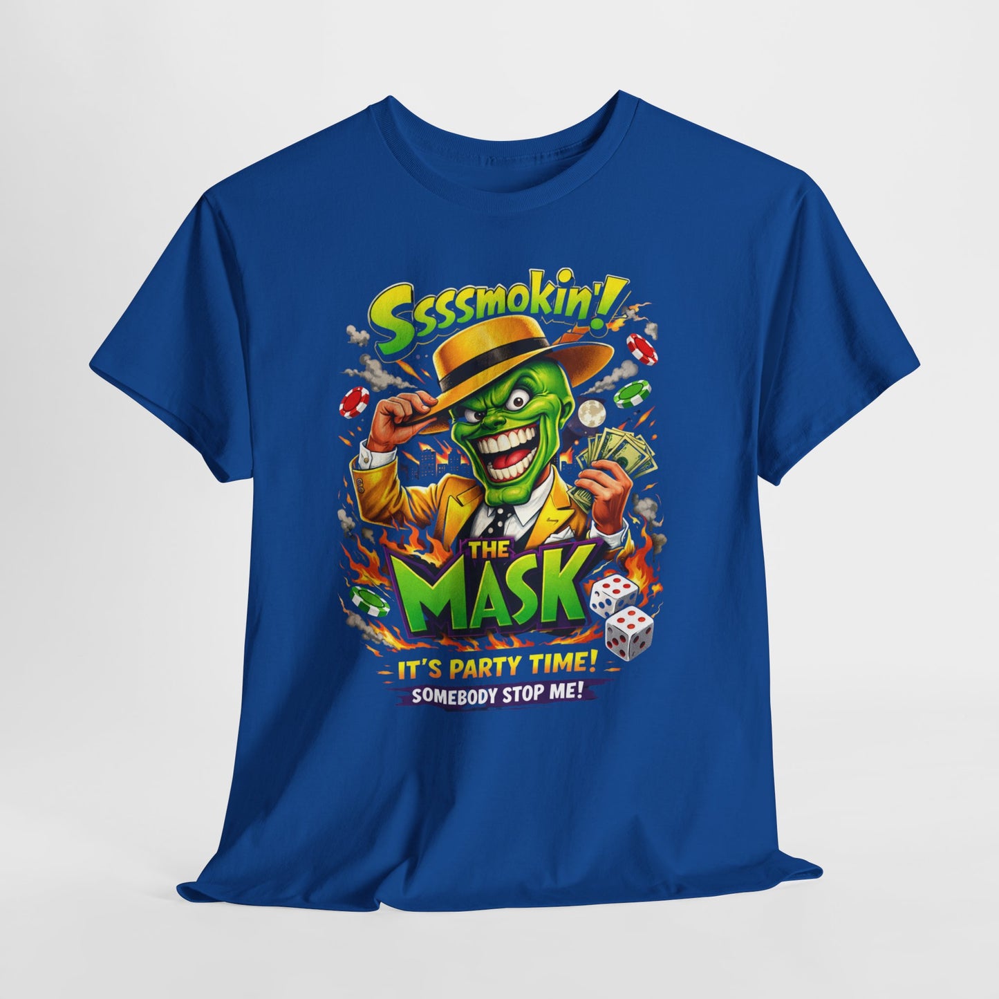 The Mask Graphic Tee — 'Ssssmokin!' Retro Movie Design