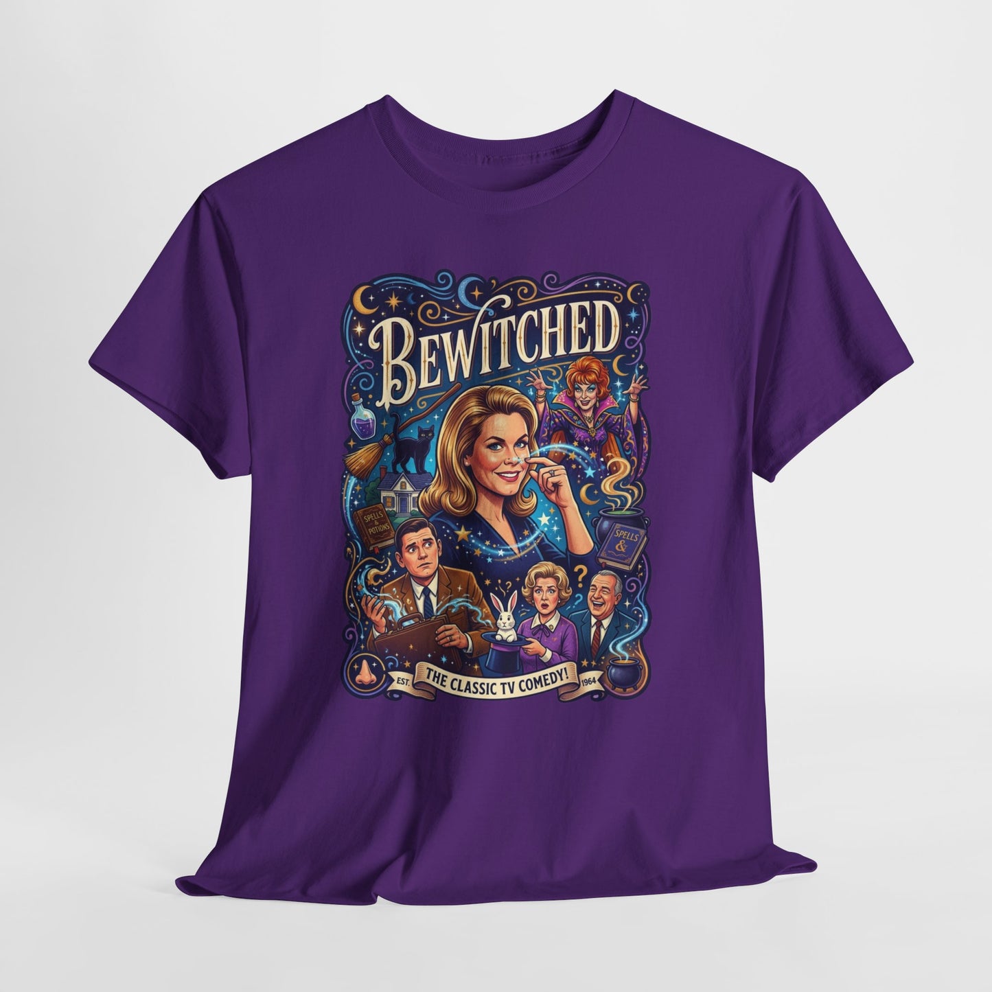 Bewitched Retro TV Series Tee — Vintage Witchcraft Graphic T-Shirt