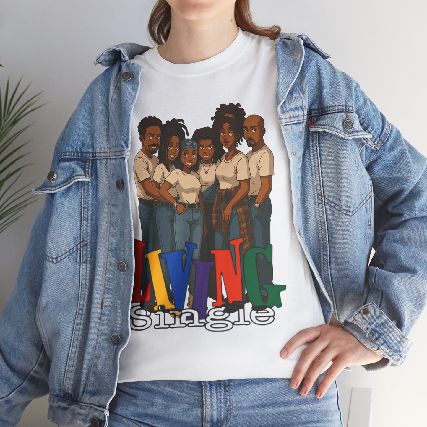 Living Single Unisex Heavy Cotton Tee - Nostalgic TV Show T-Shirt for Fans