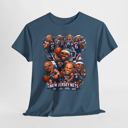 New Jersey Nets Vintage Team Collage T-Shirt — Classic NBA Legends Fan Tee
