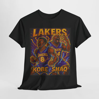 Kobe & Shaq Lakers Tee, Retro Basketball Graphic