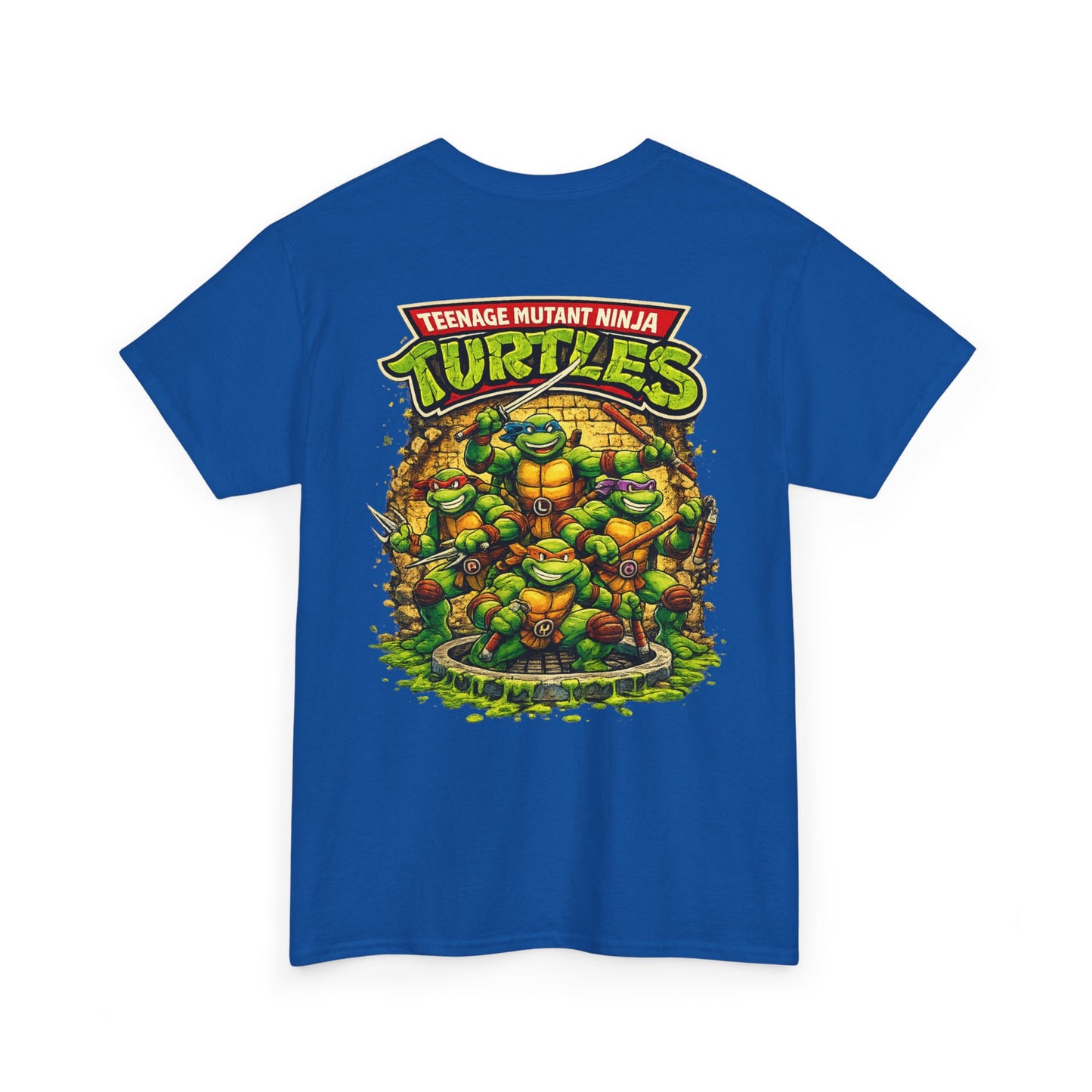 Teenage Mutant Ninja Turtles Graphic Tee — Retro TMNT Logo & Group Back Print
