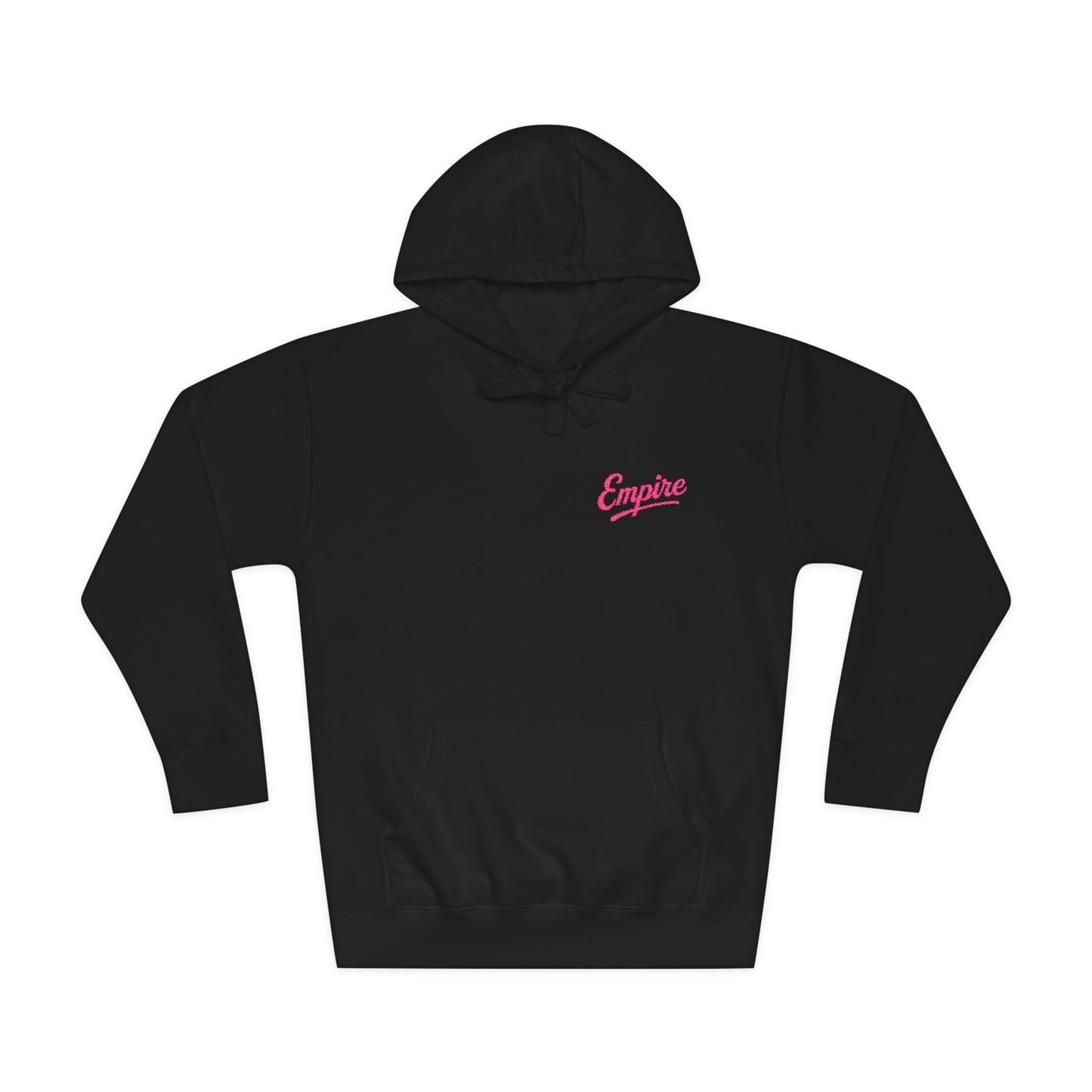 Empire Signature Embroidered Hoodie — Minimal Fleece with Pink 'Empire' Logo