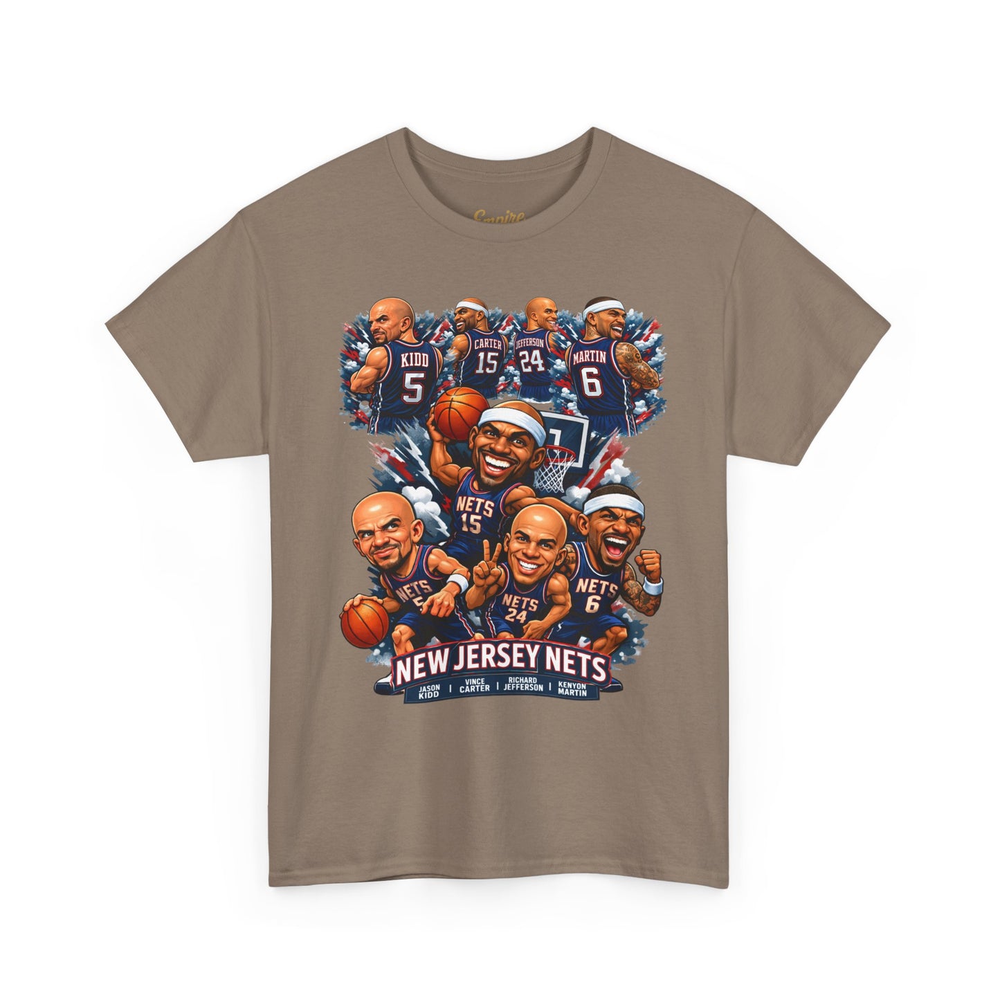 New Jersey Nets Vintage Team Collage T-Shirt — Classic NBA Legends Fan Tee