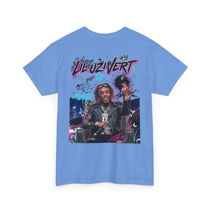 Lil Uzi Graphic Tee — Retro Neon Logo & Photo Back Print
