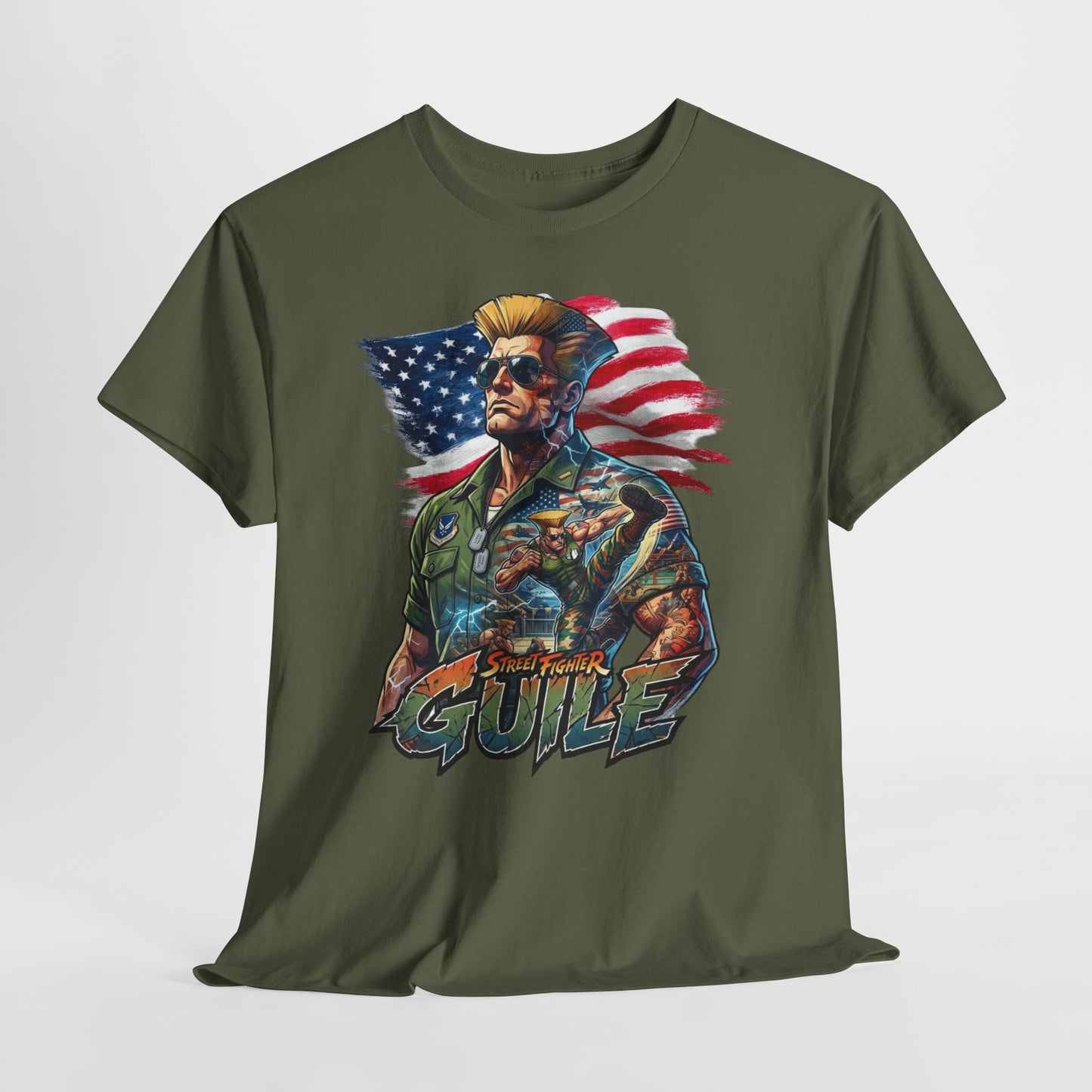 Guile Retro Fighter T‑Shirt — Patriotic Video Game Tribute