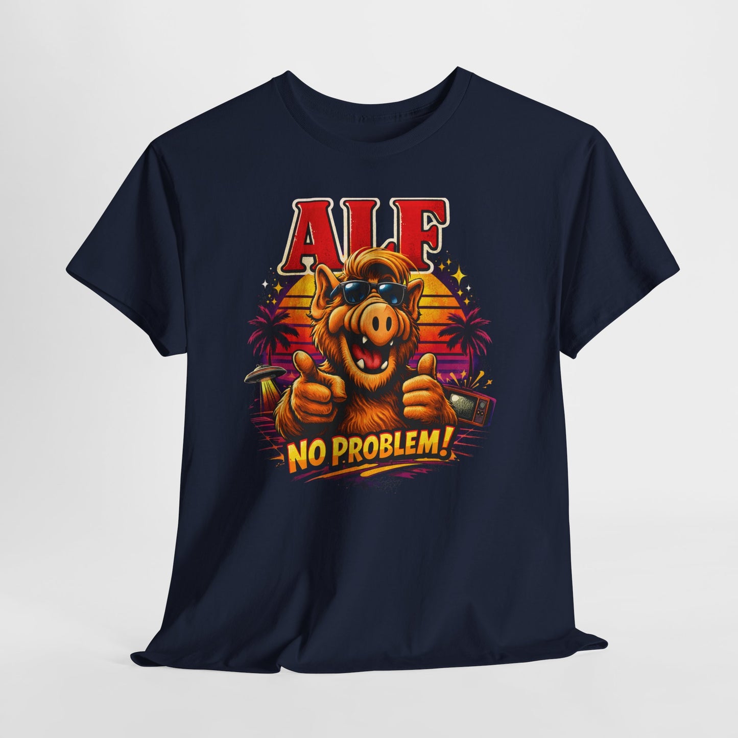 ALF “No Problem!” Graphic Tee — Retro 80s TV Character T-Shirt