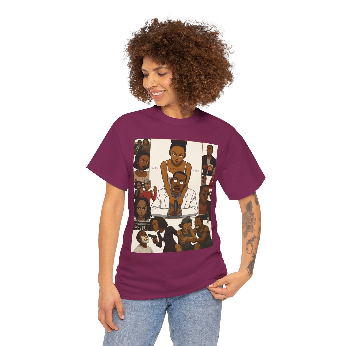 "A Thin Line" Unisex Heavy Cotton Tee - Artistic Tribute Design
