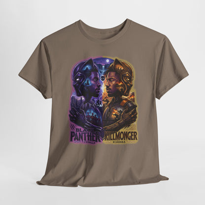 Black Panther vs Killmonger Graphic Tee — Retro Superhero Movie Poster T-Shirt