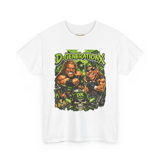 D-Generation X Retro Wrestling Tee — DX Skull & Heroes Graphic T-Shirt