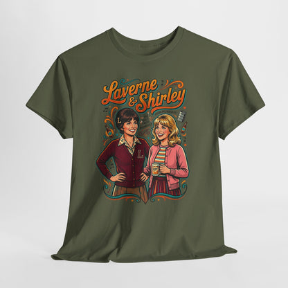 Laverne & Shirley Retro Graphic Tee — Vintage 70s TV Sitcom Shirt