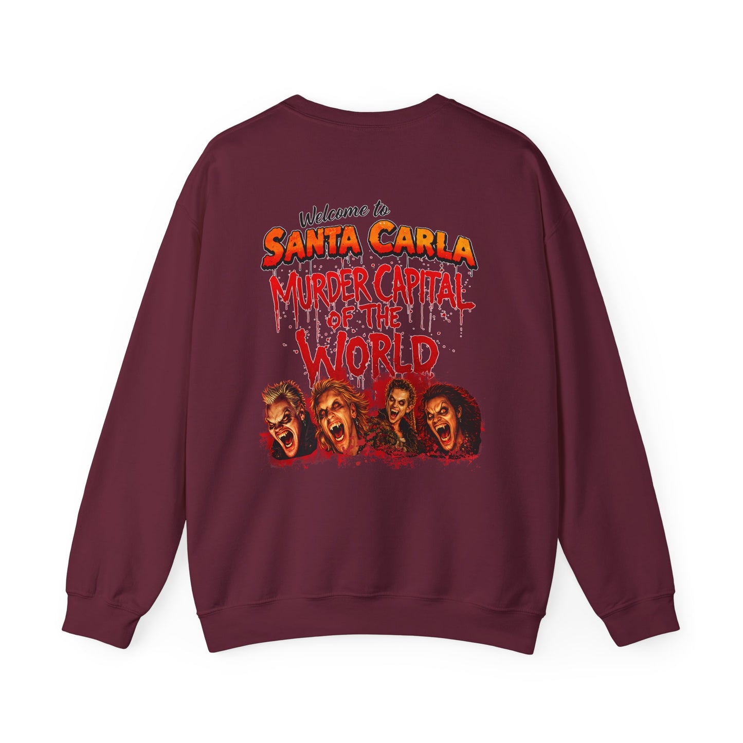 Lost Boys Crewneck Sweatshirt — Vintage Horror Movie Graphic (Welcome to Santa Carla)