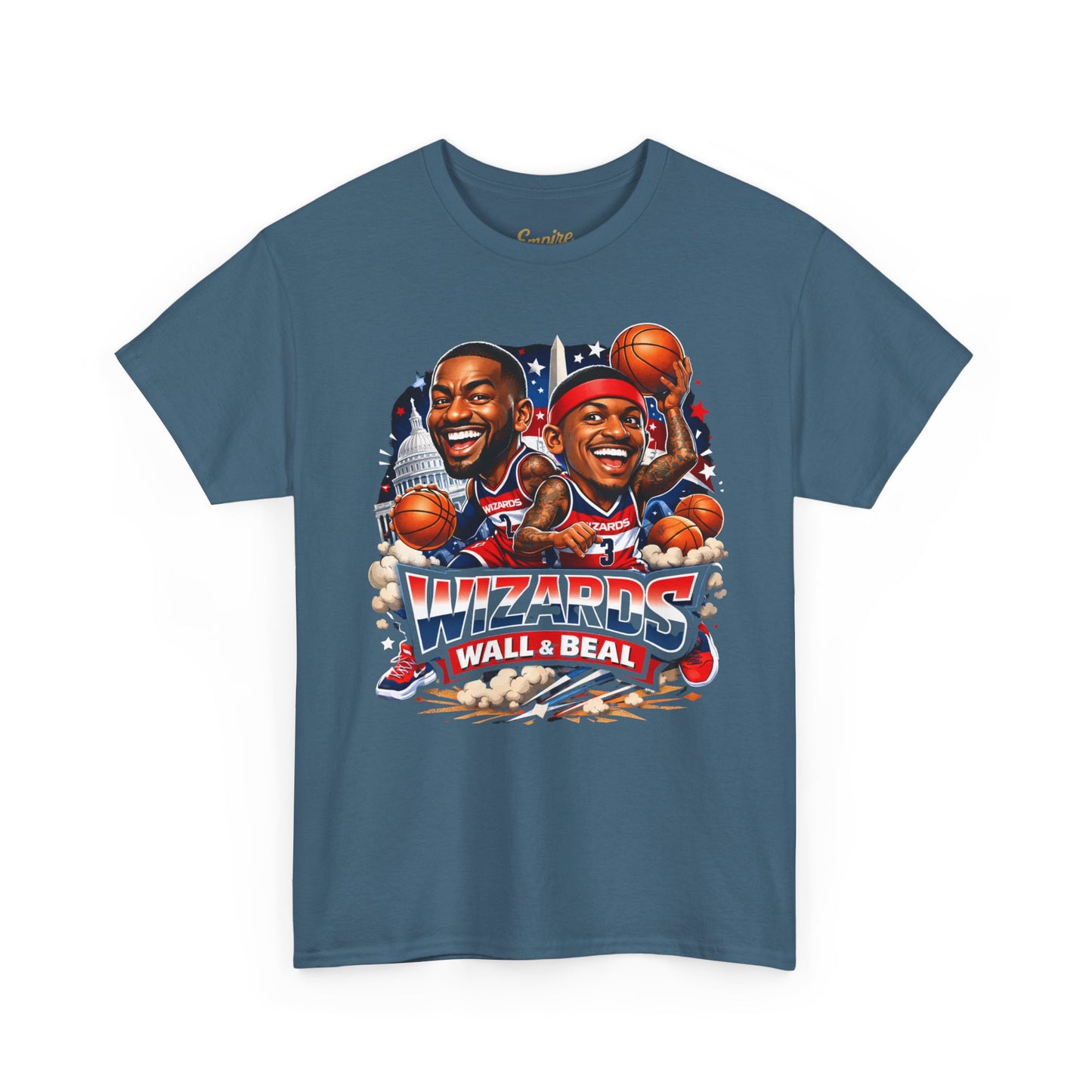 Wizards Basketball Vintage Player Caricature Tee – Wall & Ball Fan Shirt