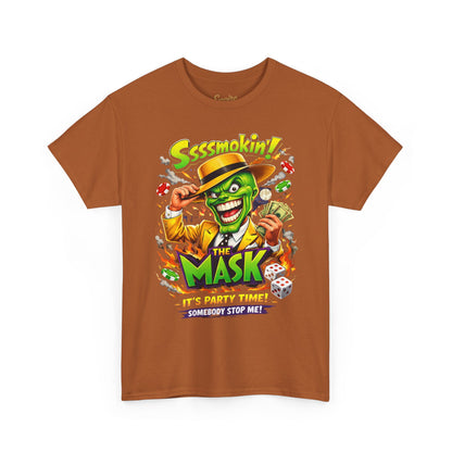 The Mask Graphic Tee — 'Ssssmokin!' Retro Movie Design