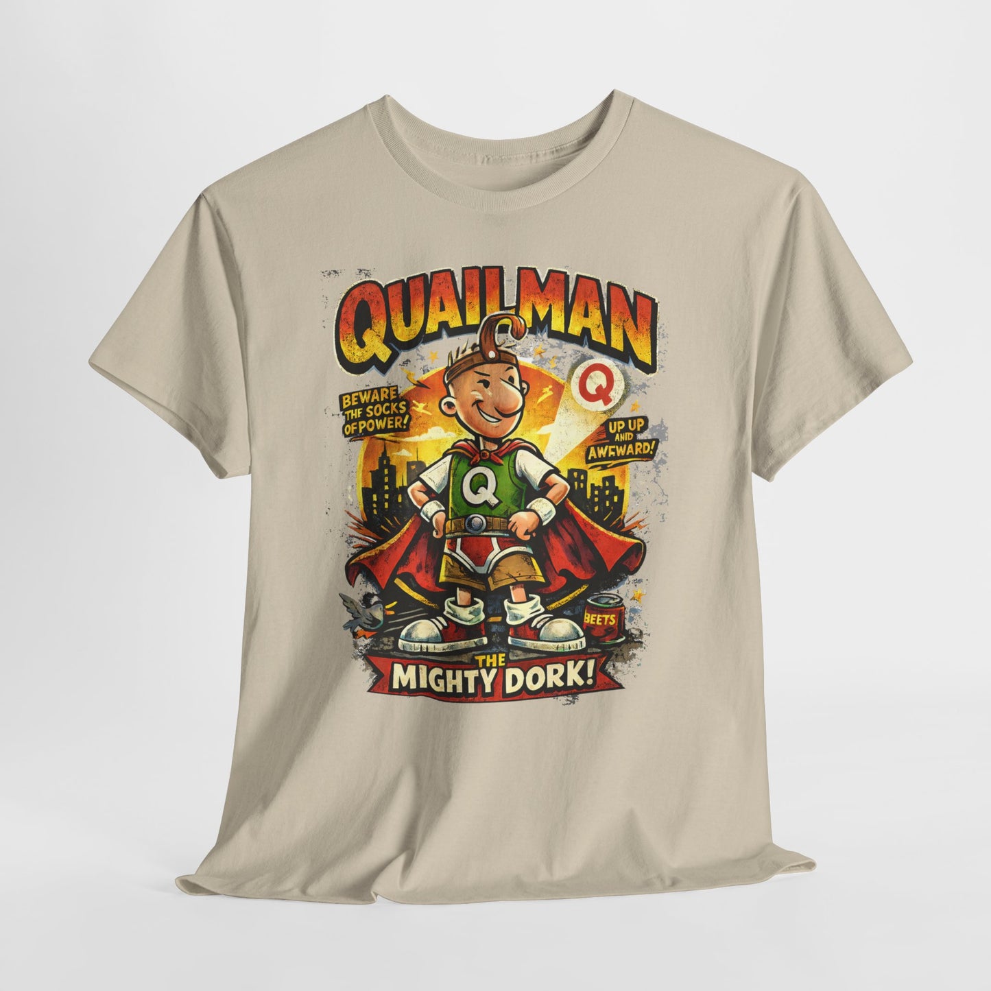 Quailman Mighty Dork T-Shirt — Retro Cartoon Graphic Tee