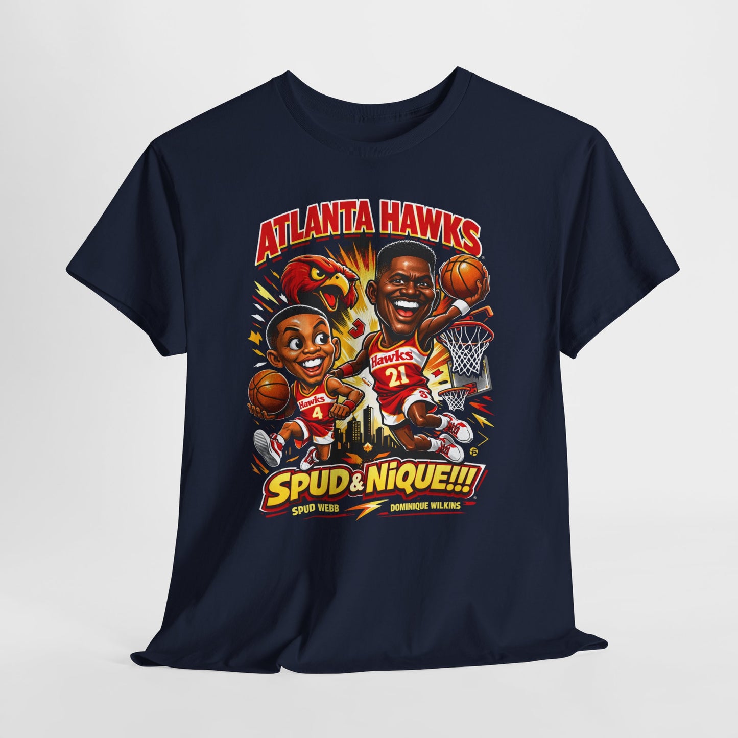 Atlanta Hawks 'Spud & Nique' Graphic Tee — Retro Basketball Fans Shirt