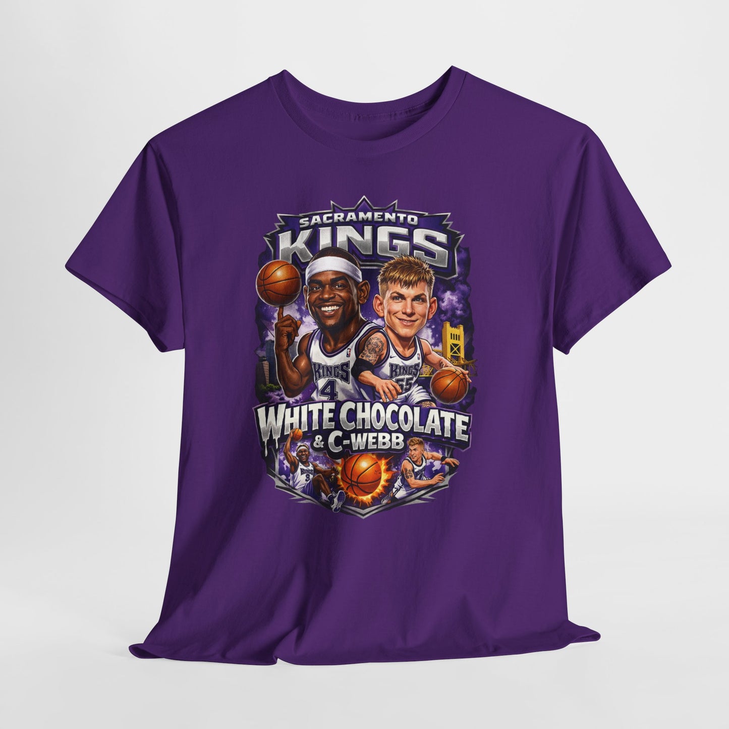 Sacramento Kings 'White Chocolate & C-Webb' Basketball Tee