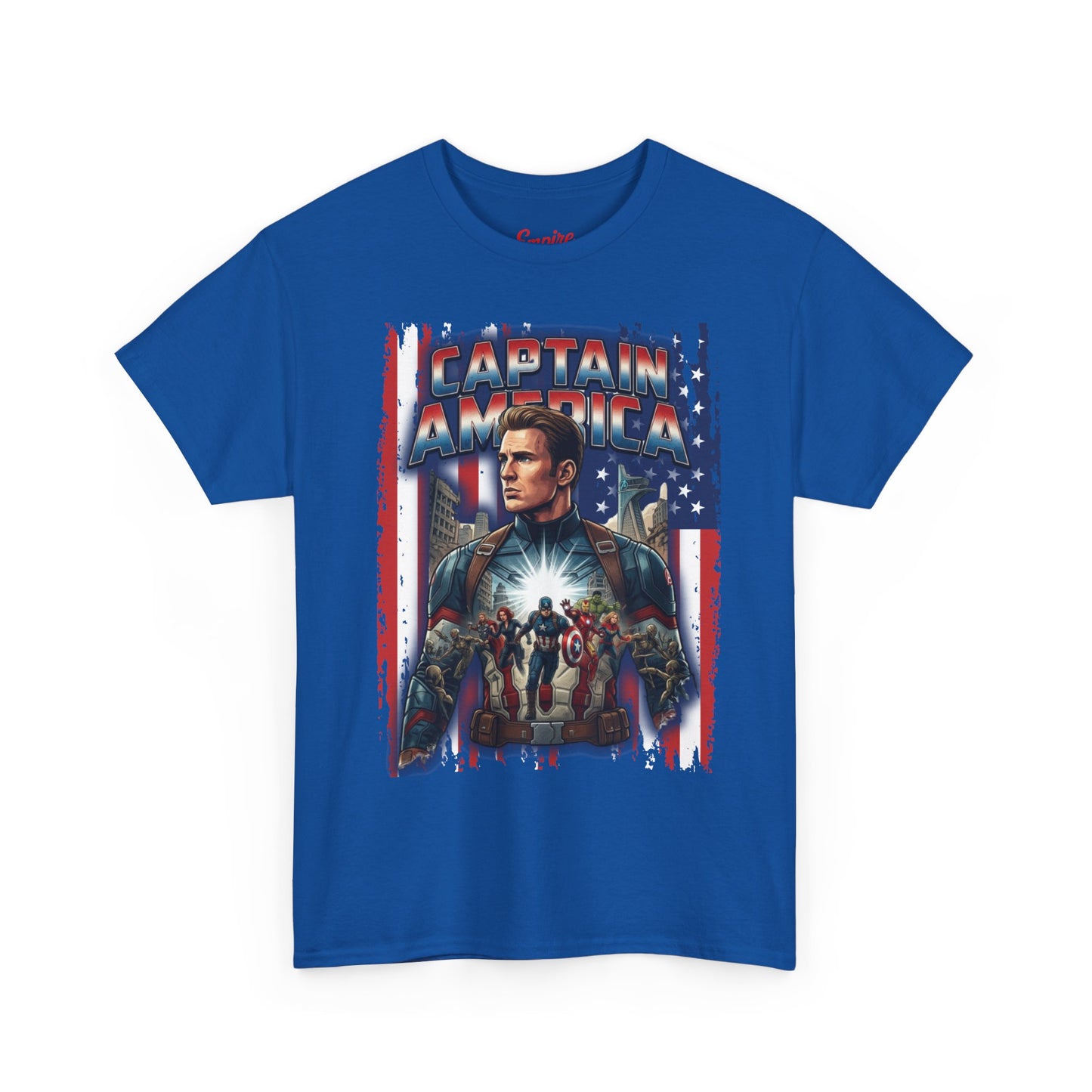Captain America Graphic Tee - Patriotic Superhero Movie Poster T-Shirt