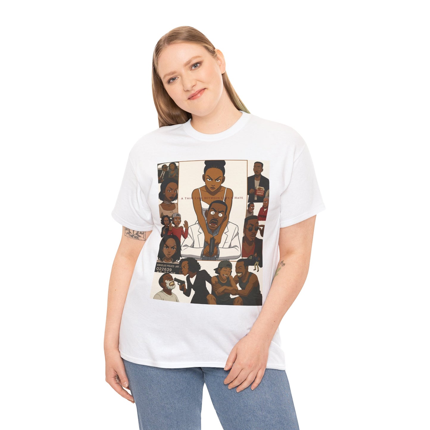"A Thin Line" Unisex Heavy Cotton Tee - Artistic Tribute Design