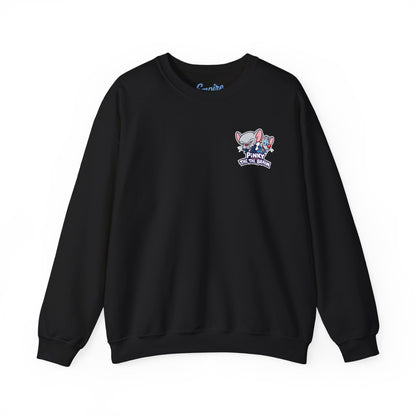 Pinky and the Brain Crewneck Sweatshirt - 'Time to Take Over the World' Graphic