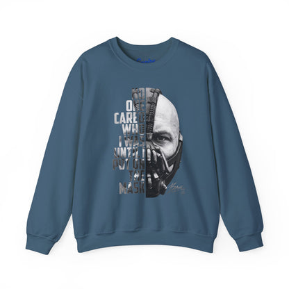 Bane Crewneck Sweatshirt - "No One Cared Who I Was Until I Put On The Mask" Graphic
