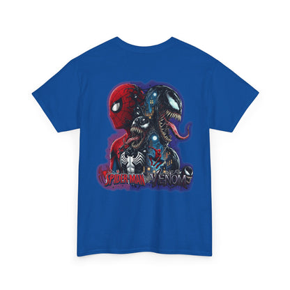 Spider-Man vs Venom Graphic Tee — Superhero Back Print