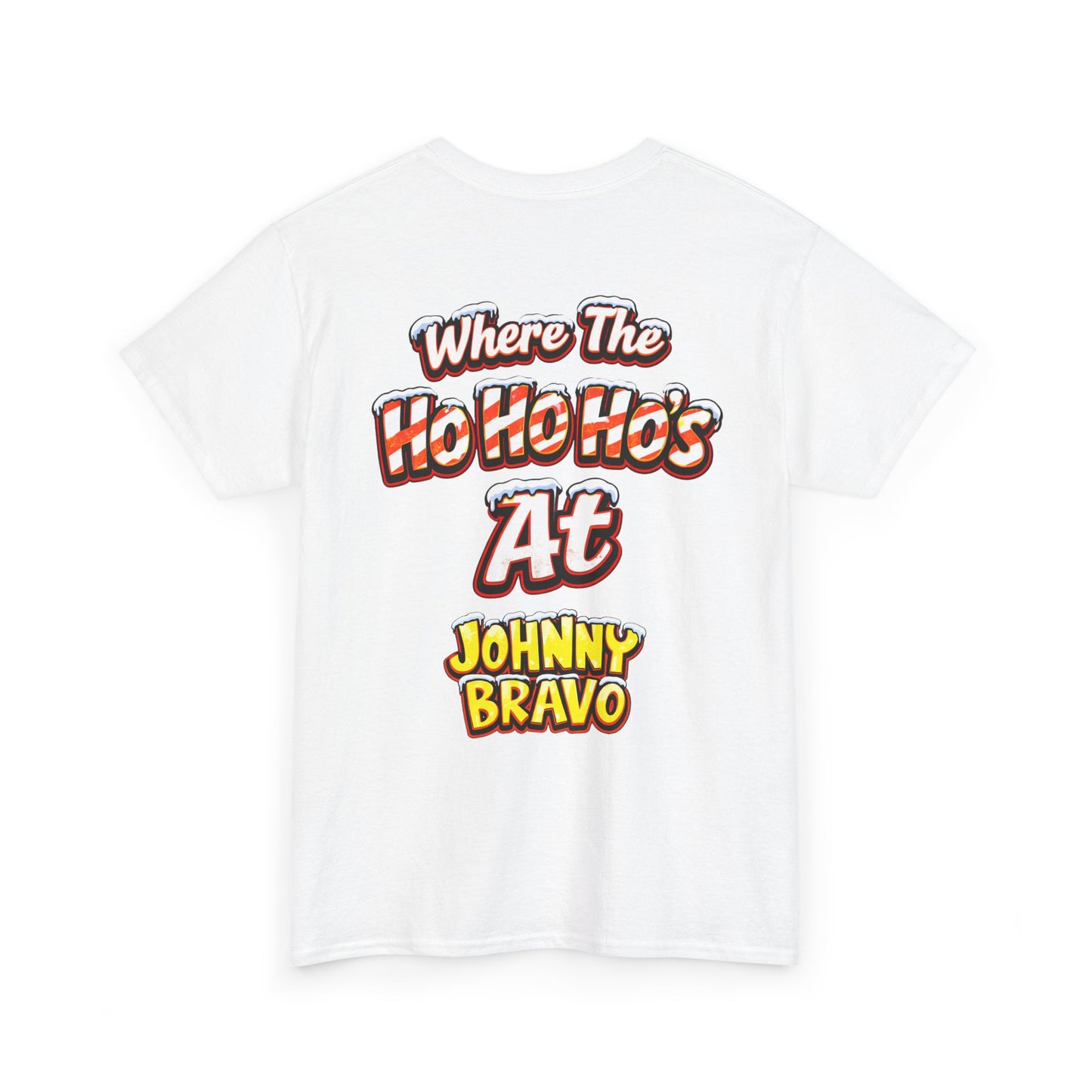 Johnny B 'Sleighin' Hearts' Christmas Tee — 'Where The Ho Ho Hos At' Holiday T-Shirt