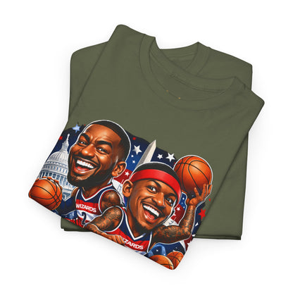 Wizards Basketball Vintage Player Caricature Tee – Wall & Ball Fan Shirt
