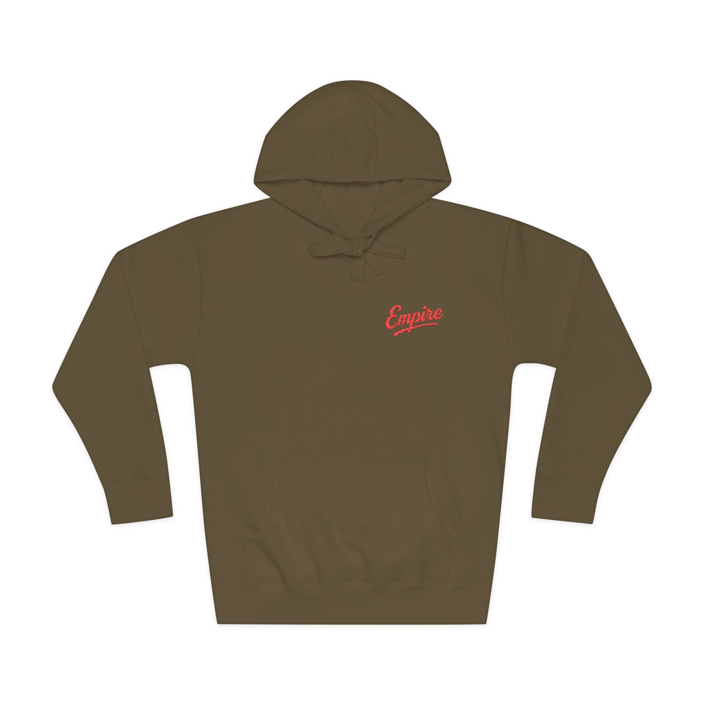 Empire Signature Embroidered Hoodie — Minimal Fleece with Red 'Empire' Logo