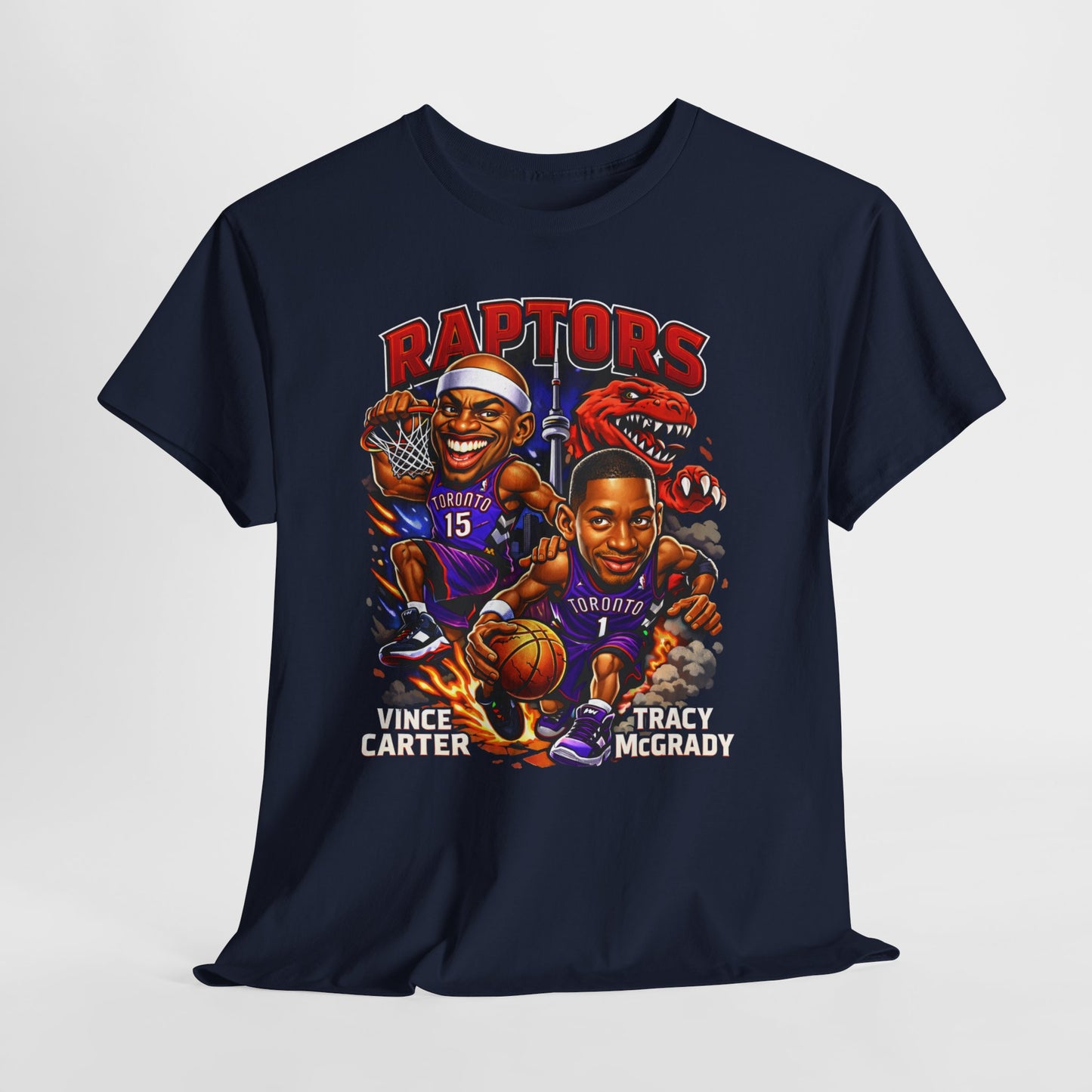 Raptors Basketball Tee — Vintage Cartoon Players Graphic Shirt