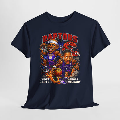 Raptors Basketball Tee — Vintage Cartoon Players Graphic Shirt