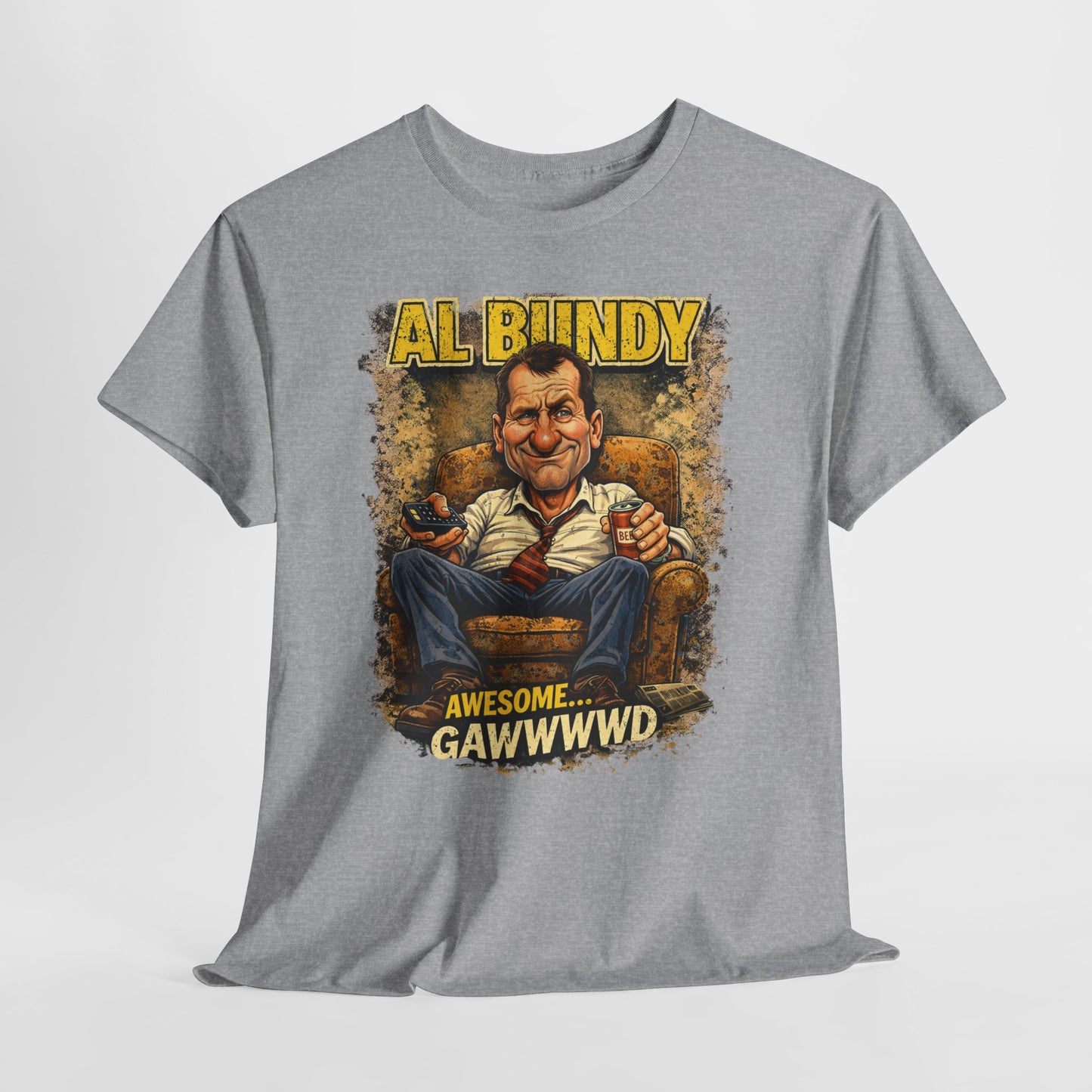 Retro TV Character Tee — "Al Bundy Awesome... Gawwwwd" Graphic T-Shirt