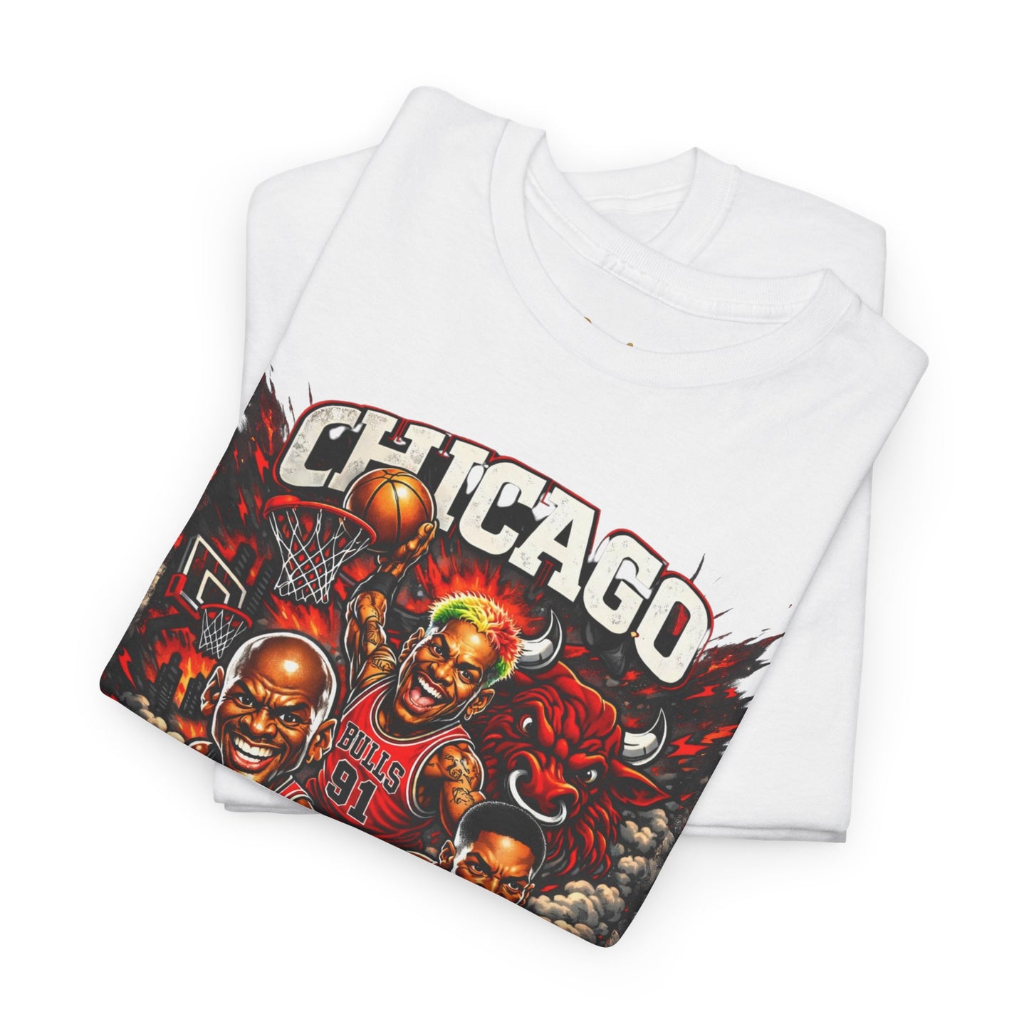 Chicago Bulls Retro Players Graphic Tee — Vintage Basketball Team Shirt