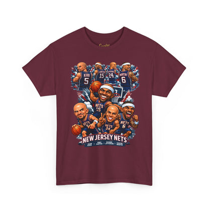 New Jersey Nets Vintage Team Collage T-Shirt — Classic NBA Legends Fan Tee
