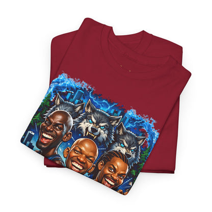 Timberwolves Legends T‑Shirt — Garnett, Cassell & Sprewell Retro Basketball Tee
