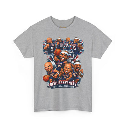 New Jersey Nets Vintage Team Collage T-Shirt — Classic NBA Legends Fan Tee