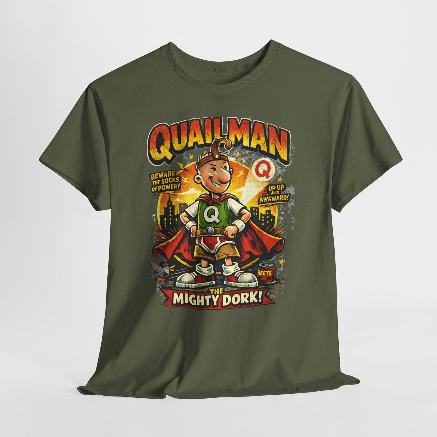 Quailman Mighty Dork T-Shirt — Retro Cartoon Graphic Tee