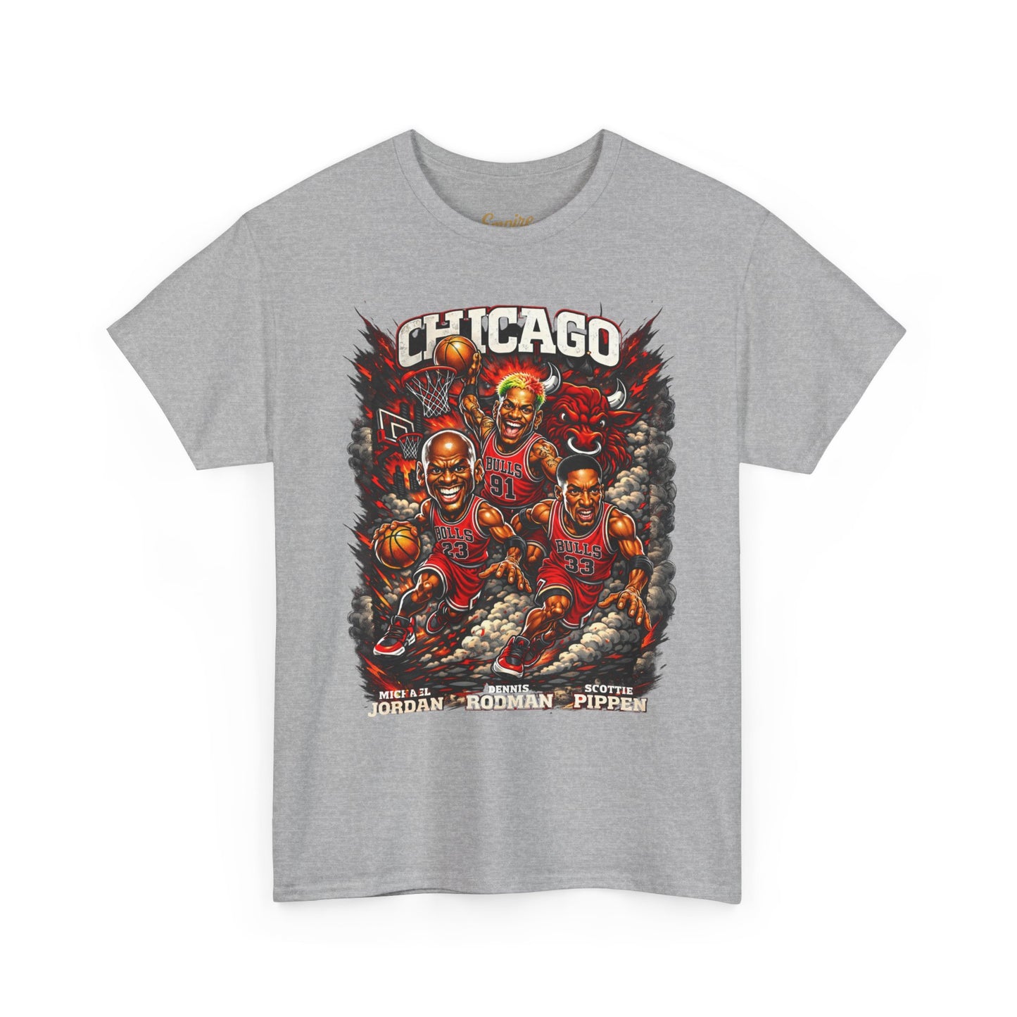 Chicago Bulls Retro Players Graphic Tee — Vintage Basketball Team Shirt